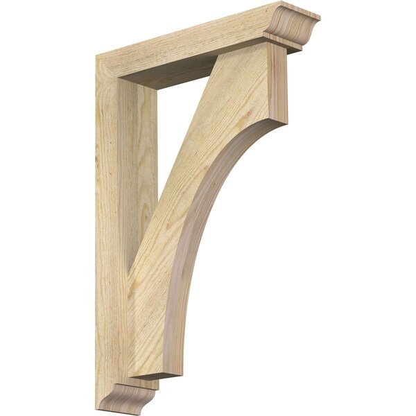 Ekena Millwork Westlake Traditional Rough Sawn Bracket w/ Offset Brace, Douglas Fir, 4"W x 16"D x 24"H BKT0402X16X24WTL01RDF - main
